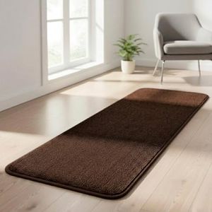 Saral Home Solid Soft PP Yarn Durable & Washable Multipurpose Runner for Home/Kitchen/Living Area/Lobby/Office Entrance with Anti Skid Backing (Dark Brown, 43x120 Cm)