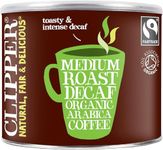 Clipper Decaf Organic Medium Roast Coffee, Decaffeinated Instant Coffee, 500g, Gourmet Sustainable Fairtrade by Clipper Teas, Ethically Sourced