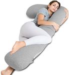 INSEN Pregnancy Pillow for Sleeping, L Shaped Body Pillow for Side Sleeping, Detachable Pregnancy Pillow with Full Body Support