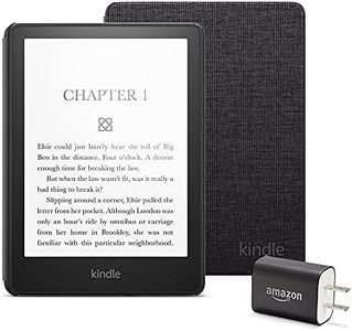 Kindle Paperwhite Essentials Bundle including Kindle Paperwhite (16 GB) Without Lockscreen Ads, Fabric Cover - Black, and Power Adapter