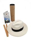 Equal Earth New Genuine Panama Hat Rolling Folding Quality with Travel Tube - White (58cm)