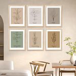 kotart Kitchen Herbs Digital Painting for Restaurant Kitchen Wall Decoration - Minimal Cooking Herbs Wall Art Prints for Living Room Bedroom Office Room Decor (13X17 INCH, F) Pack of 6