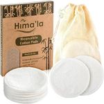 Hima'la 12 Pcs Reusable Makeup Remover Padswith Washable Laundry Bag | Bamboo Reusable Make Up Remover Pads - Eco Friendly Soft & Gentle Reusable Cotton Pads Makeup Remover (Pack of 12)