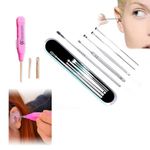 Ear Wax Removal Light LED With Ear Wax Cleaner Tool Kit Ears Cleaning Earwax Dust Stainless Steel Curette Safety Earpick For kids Adults Men Women