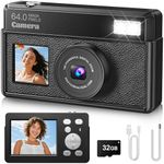 Digital Camera, 4K Autofocus Compact Camera with 32G SD Card HD 48MP with 2.8" Large Screen, 18X Digital Zoom, Portable Mini Camera for Photography, Suitable for Kids,Adult,Beginners