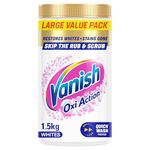 Vanish Gold Crystal White Stain Remover Powder, 1.5kg, Oxi Action for Quick Wash, Restores Whites & Removes Tough Stains, Without Pre-treating