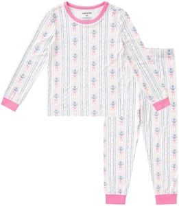 pureborn Toddler Viscose from Bamboo Pajamas Set Girls Pjs Stripe Bow 4-5T
