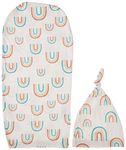 Itzy Ritzy Cocoon & Hat Swaddle Set, Perfect for Newborn Photos, for Ages 0 to 3 Months, Over The Rainbow