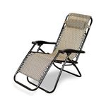 STAR WORK Stainless Steel Zero Gravity Chair, Lawn Chair Recliner Lounge, Portable Camping Folding Beach Chair With Removable Pillow (Roon Diamond)