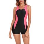 TheSosy Women's One Piece Boyleg Swimsuits Athletic Swimming Costume Ladies Sports Surfing Swimwear Rash Guard Swimsuit Wetsuit Tummy Control Bathing Suits One Piece Modest Swimwear