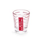 Kolder Mini Measure Heavy Glass, 20-Incremental Measurements Multi-Purpose Liquid and Dry Measuring Shot Glass, Red