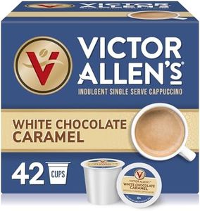 Victor Allen's Coffee White Chocolate Caramel Flavored Cappuccino, 42 Count, Single Serve Cups for Keurig K-Cup Brewers