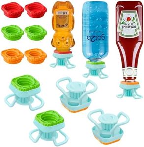 WhiteRhino Bottle Emptying Cap with 3 Size,Flip Bottle Emptying Kit|Upside Down Bottle Dispenser Cap|Squeeze Fit Most -for Pump Bottle,Lotion,Shampoo,Body Wash,Get Last Drop（4cs）