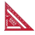 Carpenter Measuring Square Metric Imperial 7 Inches,Aluminum Alloy,90 Degree Thickened Triangle Ruler for Woodworking (red)