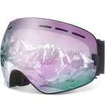 JULI Snowboard & Ski Goggles - Interchangeable Lens - Premium Snow Goggles（Black/Purple Sapphire）