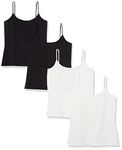 Amazon Essentials Women's Slim-Fit Camisole, Pack of 4, Black/White, S