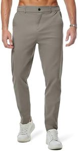JMIERR Men's Stretch Chino Pants Business Casual Stretch Waist Slim Fit Golf Pants Tapered Cotton Twill Trousers Dress Pants with Pockets, M, Grey
