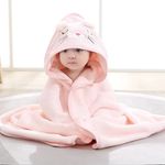 MumsLap Hooded Baby Towel - Premium Soft Baby Bath Towel for Bathtub for Newborn, Infant - Ultra Absorbent, Natural Baby Stuff Towel for Boys and Girls (Elephant, Bear) (Kitty) | Polyester Blend