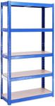 Garage Shelving Units - 71" H x 35" L x 24" W - Heavy Duty Racking - Shelves for Storage -1 Bay - Blue - 5 Tier - 2000LB Capacity (400LB Per Shelf) - Workshop, Shed, Office - 5 Year Warranty