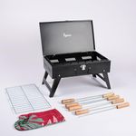 UGAOO Charcoal Fuel Powered Barbeque Grill with 8 Skewers (Briefcase Style Grill)