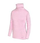 TCA Girls' Warm Up Long Sleeve Training Workout Funnel Neck Thermal Running Top with Thumbholes - Sweet Lilac Marl, 12-14 Years