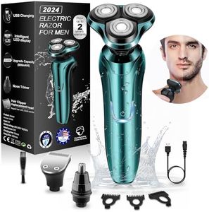 Electric Razor for Men, 2023 Men’s Electric Shavers Rotary LED Display/Waterproof/Rechargeable, Electric Shaver for Men Cordless Floating Head Replaceable Blades Portable Travel Razor Idea Gift