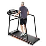 HitGo Treadmill with Full Handrails, Walking Treadmill for Seniors 300lbs Capacity, 3% Manual Incline Recovery Portable Treadmill with 12 Preset Programs, Large LED Display, Heart Rate Monitor