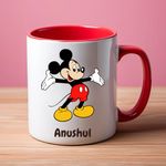 Desi Vastra Half Engineer Mickey Mouse Printed Personalised Gift for Birthday|Coffee Mug|Ceramic Mug|Kids Friends Boyfriend Girlfriend Sister Brother|Custom Name