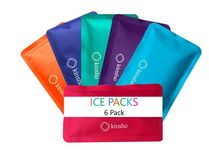 Ice Packs for Lunch Box Bag Coolers Bento Boxes, Reusable Soft Slim Pouches for Kids Boys Adults, Travel, School, Work, Camping, Long Lasting Cold, Flexible | 6 Pack