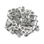 Pxyelec 100pcs M6 Flat Head Aluminum Rivet Nut Blind Insert Nut (6mm)