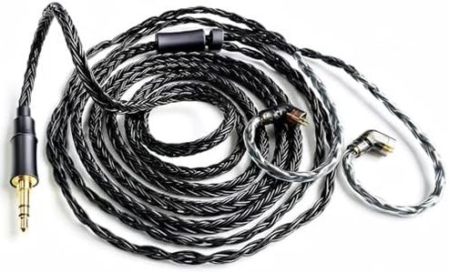 FAAEAL IEM Upgrade Cable,16 Core Silver Plated Earphone Upgraded Cords,QDC-2Pin 1.5m in Ear Monitor Cable Compatible with KZ ZS10 ZSN AS16 for Musician Audiophile(Recessed 2pin 3.5mm 4.9ft) Black