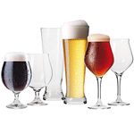 Krosno Beer Connoisseur Tasting Glass Set Kit | Pack of 6 | 2X 420 ML | 4X 500 ML | Brewery Collection | Perfect for Home and Parties | Dishwasher Safe