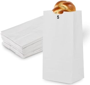 MT Products White Paper Bags 5 lb. - Kraft Paper Bakery and Grocery - Pack of 1000