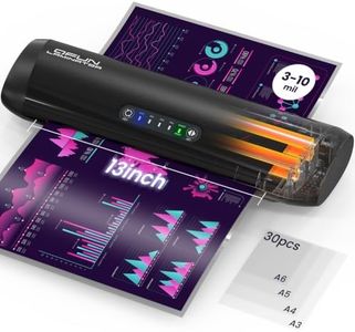 3-10 Mil Laminator Machine with Laminating Sheets, 4-Roller Jam-Free Thermal Laminator Machine 11x17, Fast Warm-up 13 Inch Laminating Machine, A3/A4/A5/A6 Hot Lamination Machine for Office (Black)