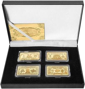 4pcs/lot US 1899-1901 Dollars Challenge Gold Plated Bar with Coin Holder America Collectables Coin Bullion Set Box (Gold)