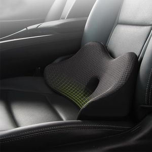 YOUNLEN Cojin Asiento Coche,Cojin Lumbar Coche,Cojín de Asiento de Coche de Espuma viscoelástica,para Viajes en Coche, Viajes Largos (Negro)