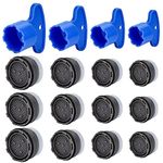 12 Pieces Faucet Cache Aerators with Faucet Aerator Removal Tool Water Saving Flow Restrictor Set Replacement Part for Bathroom or Kitchen,4 Size(M16.5 18.5 21.5 24 mm)