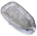 Chaukoko Baby Nest Cover - Baby Lounger Cover for New-Born to 8 Months - Easy Care Double Sided (Grey Leaves)