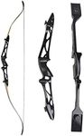 Takedown Recurve Bow and Arrow Archery Hunting Long Bow Kit 66/68/70 Inch Competition Bow Right Hand 12lbs-40lbs for Practice Shooting (68" Black, 38lbs)