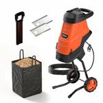 MAXLANDER 2600W Garden Shredder,Electric Wood Chipper with 45L Collection Bag and 10m Cable,45mm Cutting Diameter for Mulching, Composting