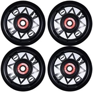 Rollerex YOLO Longboard Wheels (70 mm) (76A) (4-Pack with Bearings, Spacers and Washers)