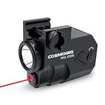 COSMOING Red Laser Light Combo, 900 Lumen USB C Rechargeable Flashlight Laser Combo with Strobe Function for Pistol Handgun Rifles with Picatinny Rail Mount