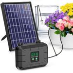 Biling Solar Drip Irrigation Kit 15M 8W 900ml/min Solar Plant Automatic Garden Watering System with Mode Digital Display, Multi-mode Watering Timer Holiday Irrigator Plant Garden, Greenhouse, Terrace