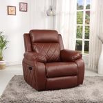 SOLIS ROYALE- THE DESIRED COMFORT Leather Recliner Sofa Chair | 2 Year Warranty |1 Seater Sofa Chair |Relaxyard Manual Recliner (Brown,DIY)