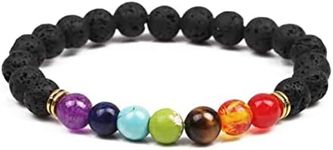 Chakra Bracelet | 7 Chakra Bracelet | Pride Bracelet | Chakra Jewelry | Lava Stone Bracelet | Lava Bead Bracelet | Gemstone Bracelet | Boho Jewelry | Crystal Bracelet | Handmade for Men and Women by GingerBrowne