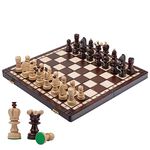 Master of Chess Wooden Chess Set with Pieces "PEARL" 42 cm / 16 in - Handmade Large Portable Chess Board Game for Adults and Kids - Solid Construction