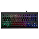 Lumsburry Rainbow LED Backlit 88 Keys Gaming Keyboard(UK Layout), Compact Keyboard with 12 Multimedia Shortcut KeysUSB Wired Keyboard for PC Gamers Office