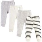 Luvable Friends Baby Boys' Tapered Ankle Pants Layette Set, Cream Stripe 4-Pack, 12-18 Months