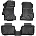 Findway F100 3D Car Floor Mat/Liner (TPE Rubber) Compatible with Subaru WRX/WRX STI 2015-2021, All Weather, Laser Scanned, Great Coverage. for 1st & 2nd Row - Black