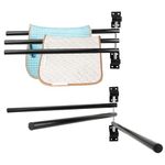 HDYEGY 2 Pack Saddle Pad Rack with 3 Bar,Wall Mounted Swinging Horse Blanket Rack for Hanging Blankets & Pads, Ideal for Horse Stall, Tack Room, Stable and Barn